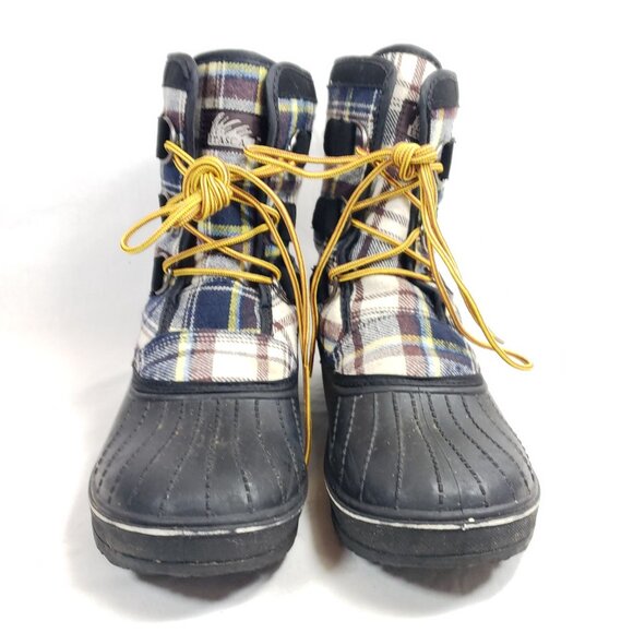 Itasca Rubber Rain Snow Boots Women's Size 10 Black Plaid Shaft - Picture 6 of 7